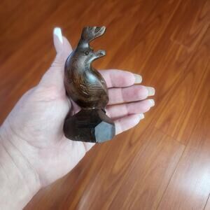 Quail carved ironwood small figurine